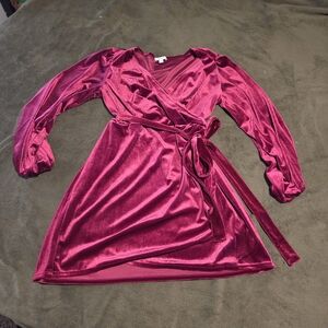 Nine West Velvet Burgundy Dress
